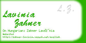 lavinia zahner business card